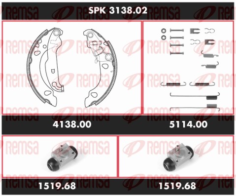 Kit de freins, freins à tambours REMSA SPK 3138.02