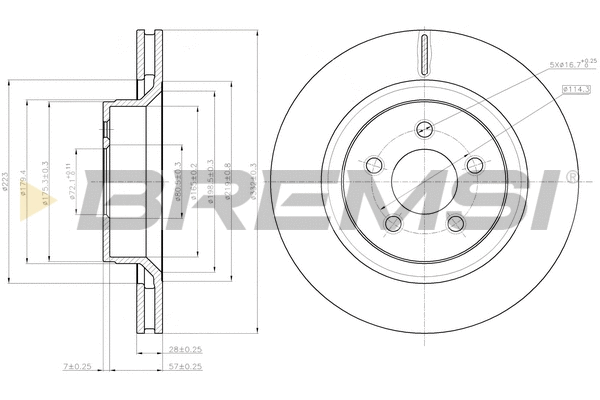 Disque de frein BREMSI CD8145V