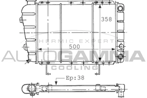 Radiateur, refroidissement du moteur AUTOGAMMA 100795