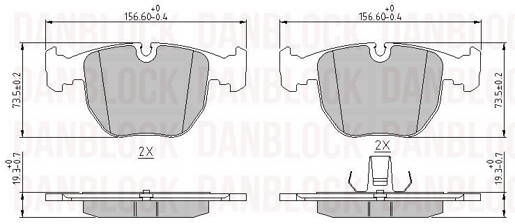 Kit de plaquettes de frein, frein à disque DANBLOCK DB 510224