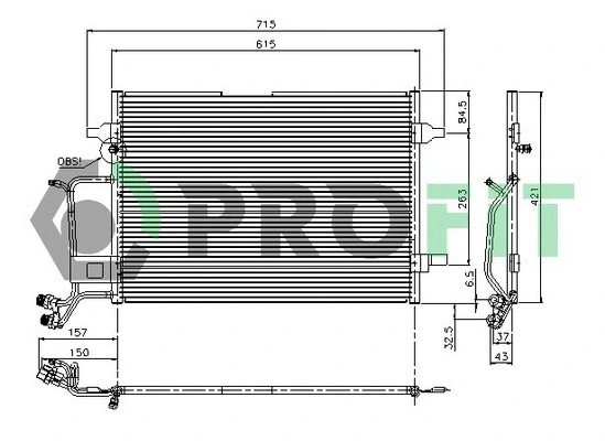 Condenseur, climatisation PROFIT PR 9540C3