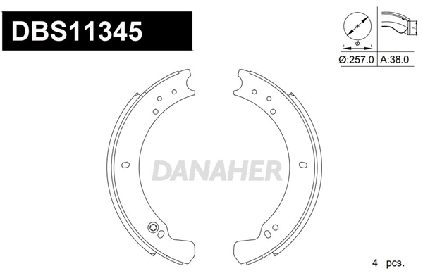 Jeu de mâchoires de frein DANAHER DBS11345