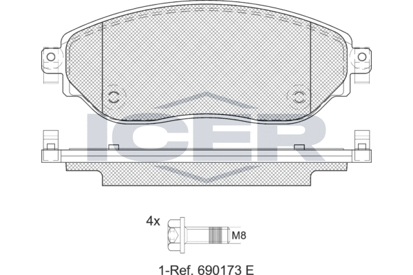 Kit de plaquettes de frein, frein à disque ICER LM2219