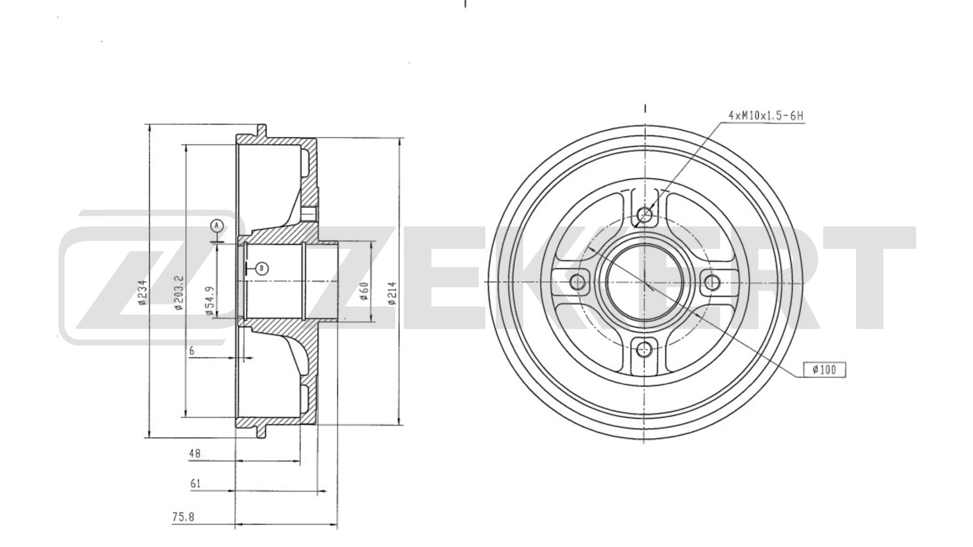 Tambour de frein ZEKKERT BS-6311