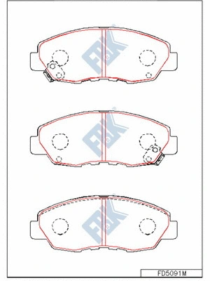 Kit de plaquettes de frein, frein à disque FBK FD5091M