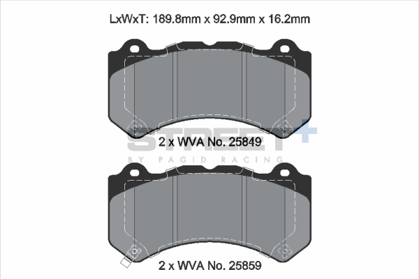 Kit de plaquettes de frein, frein à disque PAGID Racing T8127SP2001