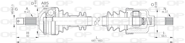 Arbre de transmission OPEN PARTS DRS6052.00