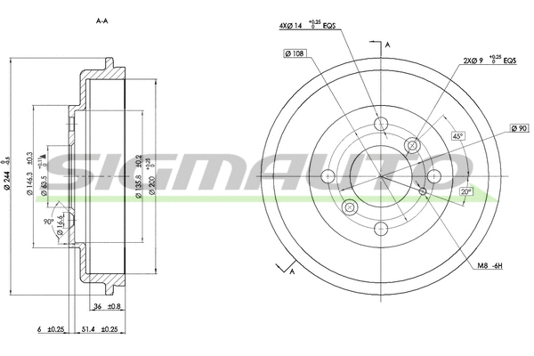 Tambour de frein SIGMAUTO DR5686