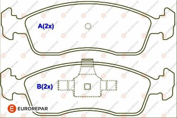 Kit de plaquettes de frein, frein à disque EUROREPAR 1686754580