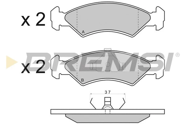 Kit de plaquettes de frein, frein à disque BREMSI BP2427