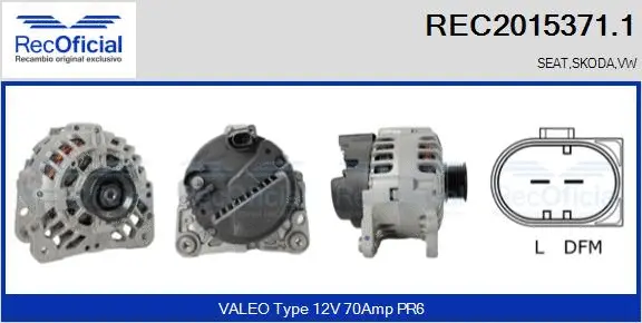 Alternateur RECOFICIAL REC2015371.1