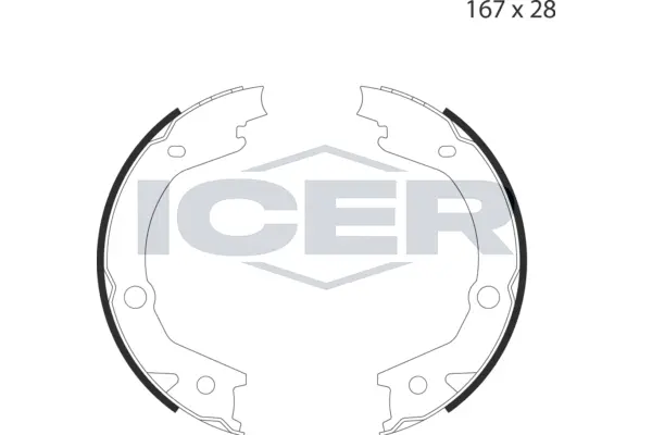 Jeu de mâchoires de frein, frein de stationnement ICER 79PB4045 C