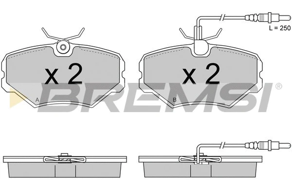 Kit de plaquettes de frein, frein à disque BREMSI BP2670