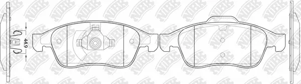 Kit de plaquettes de frein, frein à disque NiBK PN0551