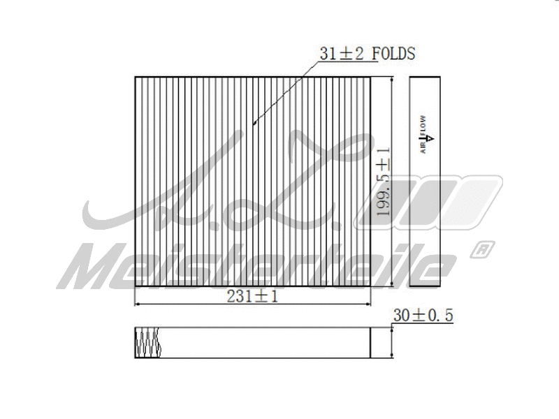 Filtre, air de l'habitacle A.Z. Meisterteile AZMT-41-010-1549