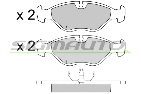 Kit de plaquettes de frein, frein à disque SIGMAUTO SPA380