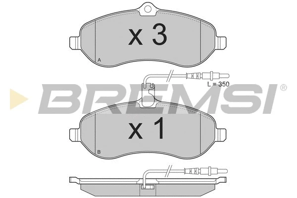 Kit de plaquettes de frein, frein à disque BREMSI BP3283