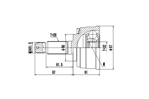 Jeu de joints, arbre de transmission DYNAMATRIX DCV899159