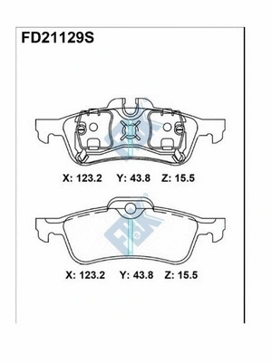 Kit de plaquettes de frein, frein à disque FBK FD21129S