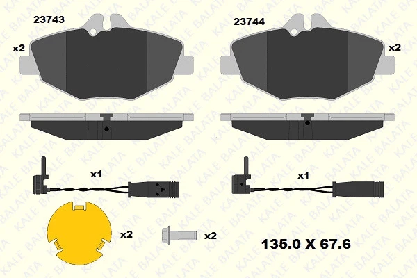 Kit de plaquettes de frein, frein à disque KALE 23743 203 25
