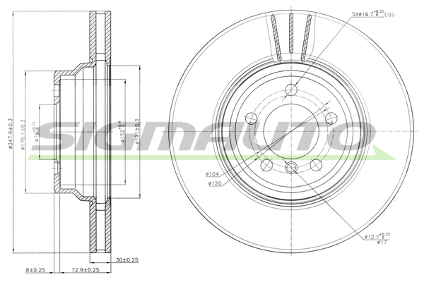 Disque de frein SIGMAUTO DBB701V