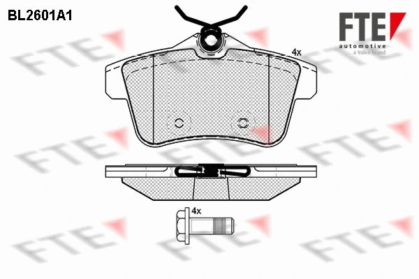 Kit de plaquettes de frein, frein à disque FTE 9010852
