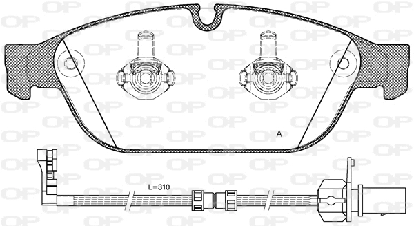 Kit de plaquettes de frein, frein à disque OPEN PARTS BPA1441.12