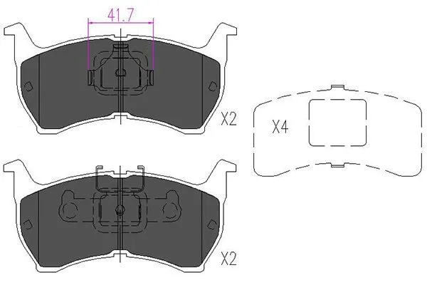 Kit de plaquettes de frein, frein à disque KAVO PARTS KBP-4516