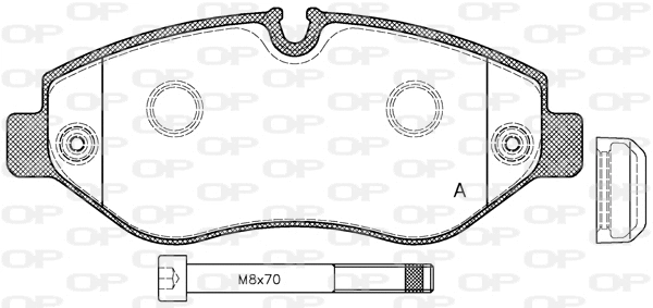 Kit de plaquettes de frein, frein à disque OPEN PARTS BPA1245.00