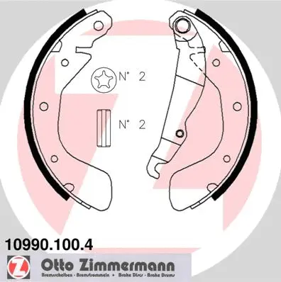 Jeu de mâchoires de frein ZIMMERMANN 10990.100.4