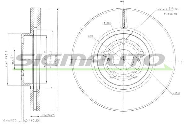 Disque de frein SIGMAUTO DBB508V