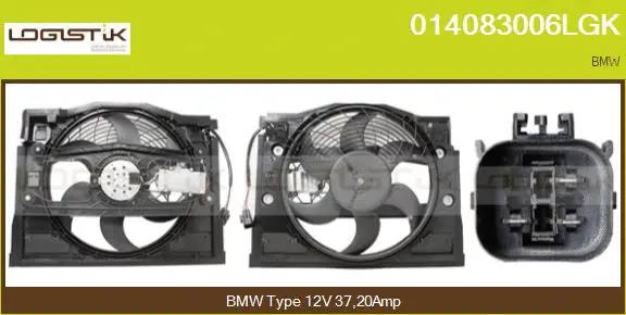 Moteur électrique, ventilateur pour radiateurs LGK 014083006LGK