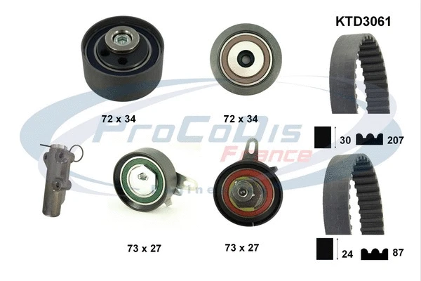 Kit de courroie crantée PROCODIS FRANCE KTD3061