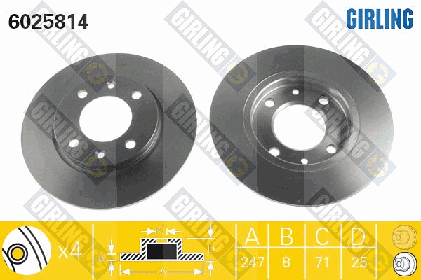 Disque de frein GIRLING 6025814