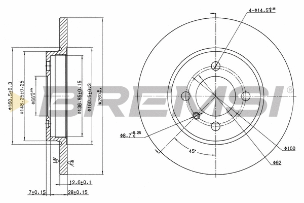 Disque de frein BREMSI CD6062S