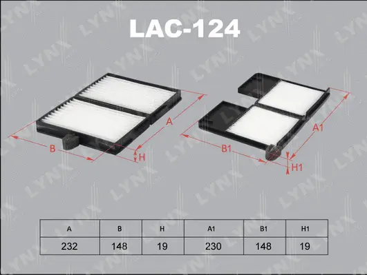 Filtre, air de l'habitacle LYNXAUTO LAC-124