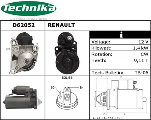 Démarreur Technika D62052