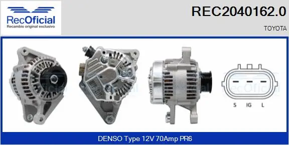 Alternateur RECOFICIAL REC2040162.0