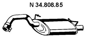 Silencieux arrière EBERSPÄCHER 34.808.85