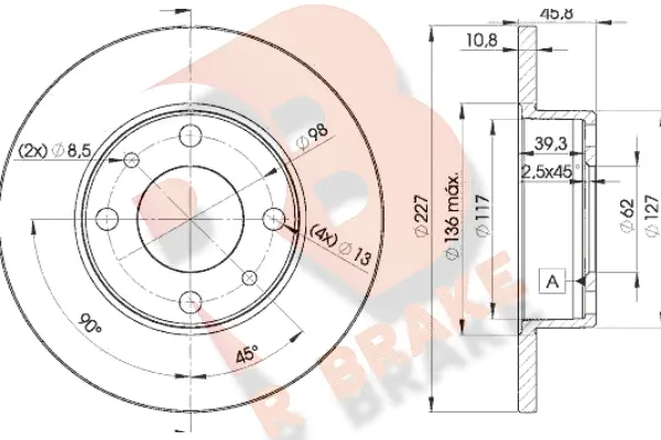 Disque de frein R BRAKE 78RBD25812