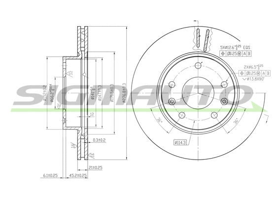 Disque de frein SIGMAUTO DBB151V