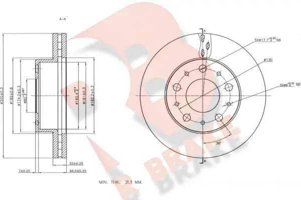 Disque de frein R BRAKE 78RBD24622