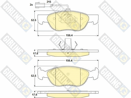 Kit de plaquettes de frein, frein à disque GIRLING 6114862