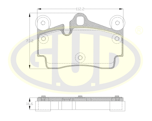 Kit de plaquettes de frein, frein à disque G.U.D. GBP099600