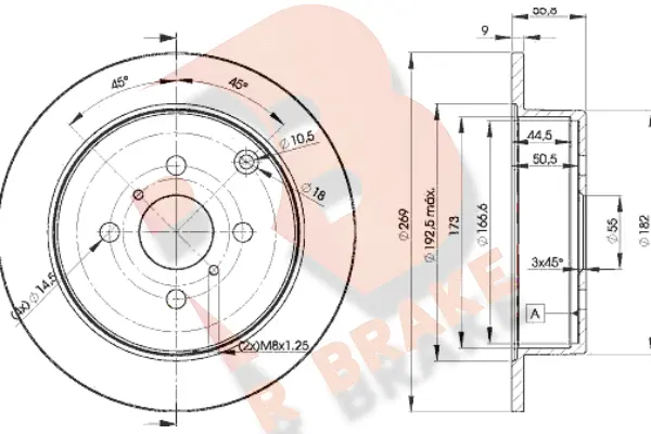 Disque de frein R BRAKE 78RBD21221