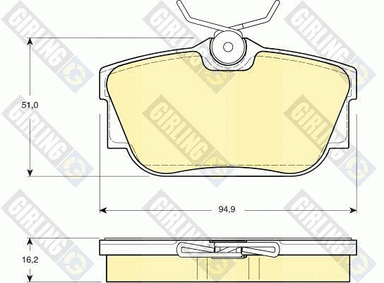 Kit de plaquettes de frein, frein à disque GIRLING 6113251