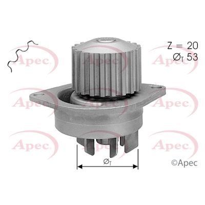 Pompe à eau, refroidissement du moteur APEC AWP1131