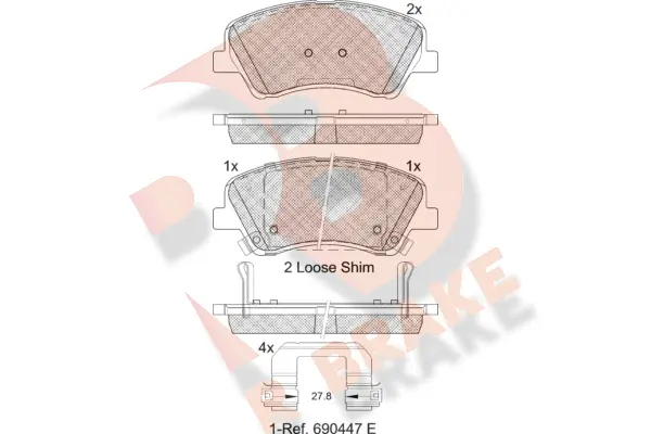 Kit de plaquettes de frein, frein à disque R BRAKE RB2298