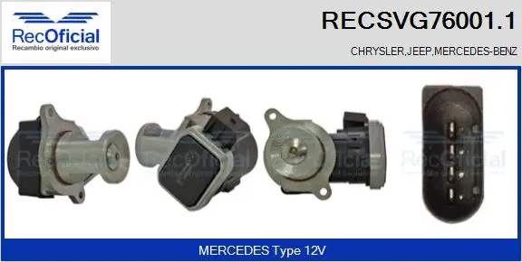 Vanne EGR RECOFICIAL RECSVG76001.1
