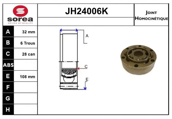 Jeu de joints, arbre de transmission SNRA JH24006K